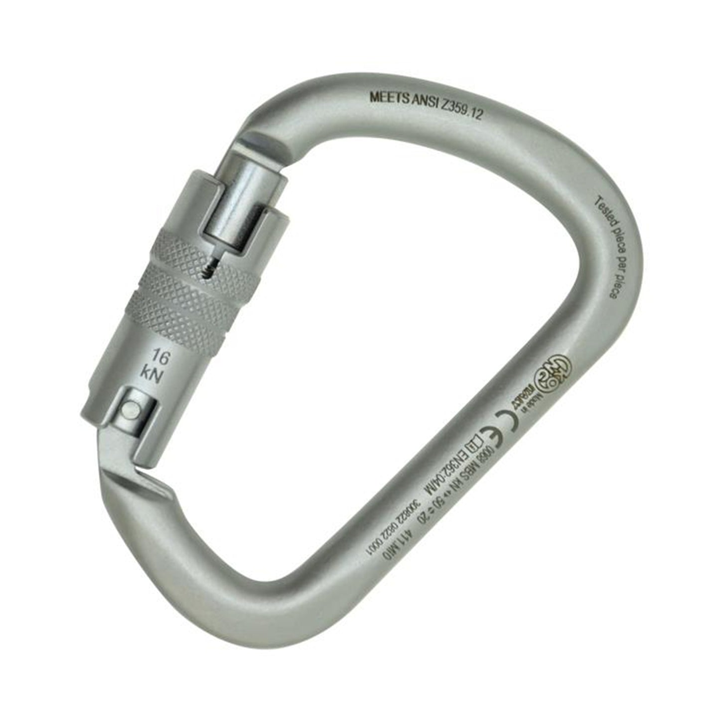 Kong X-Large Triple-Lock Lunar White Carbon Steel ANSI Carabiner