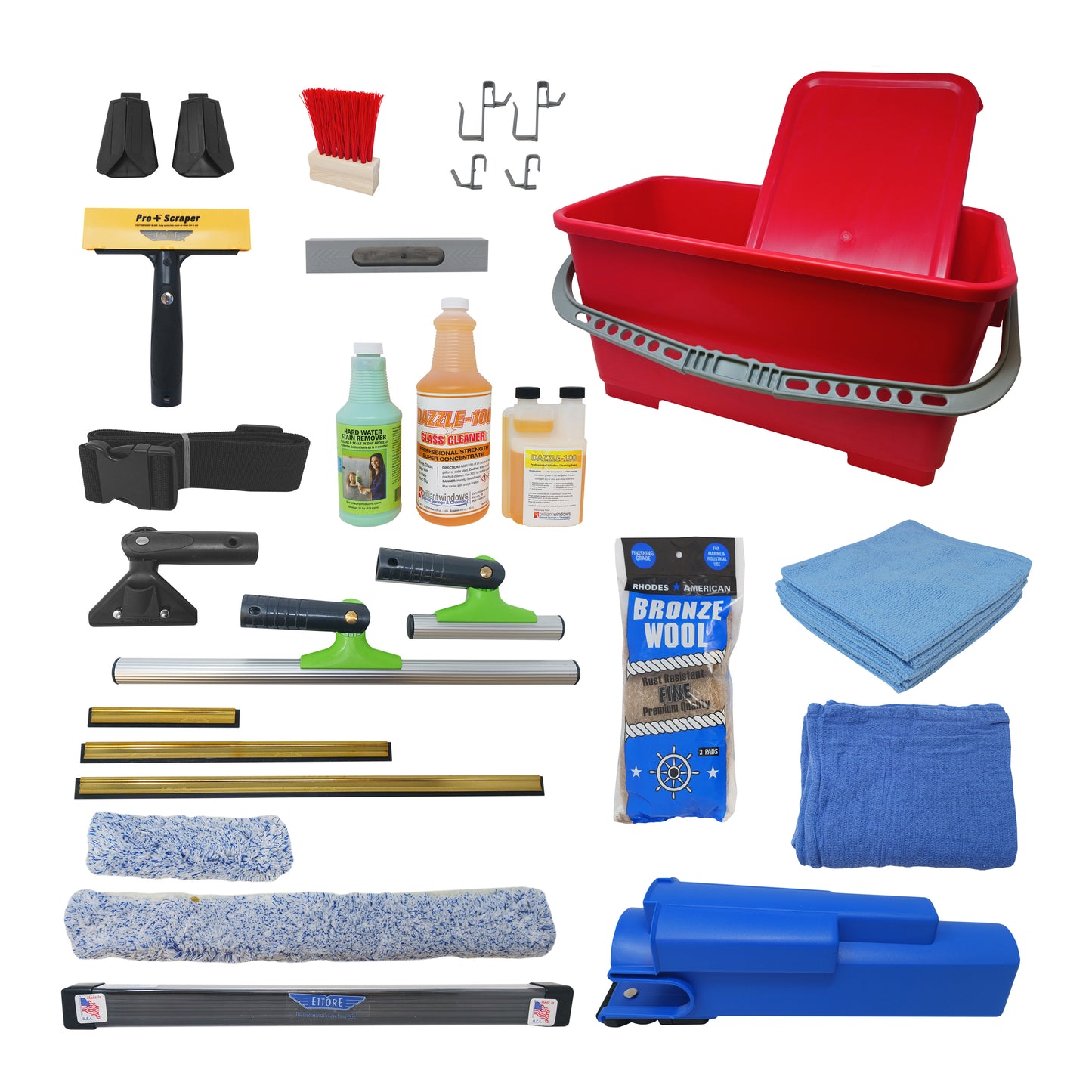 Pro Window Cleaner Starter Kit with Red Bucket