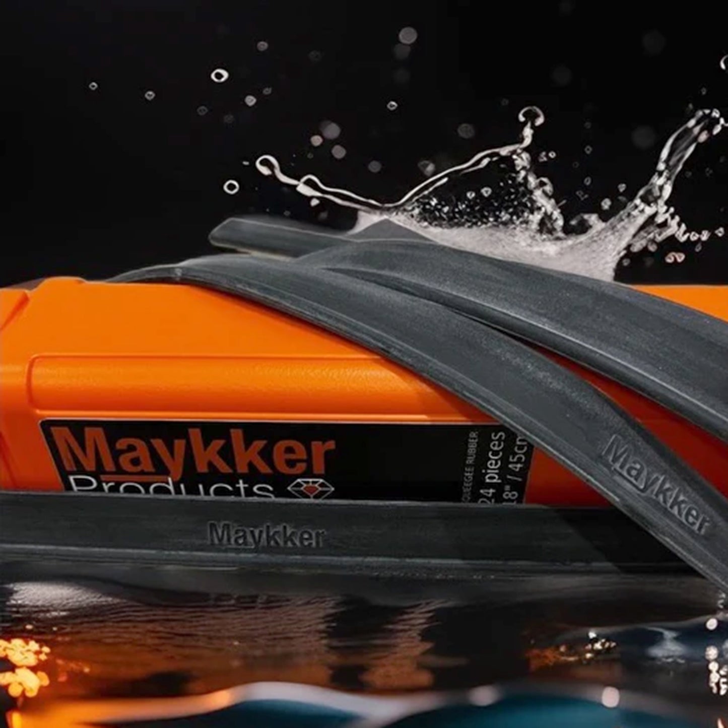 Maykker 24 pack of squeegee rubber in storage case