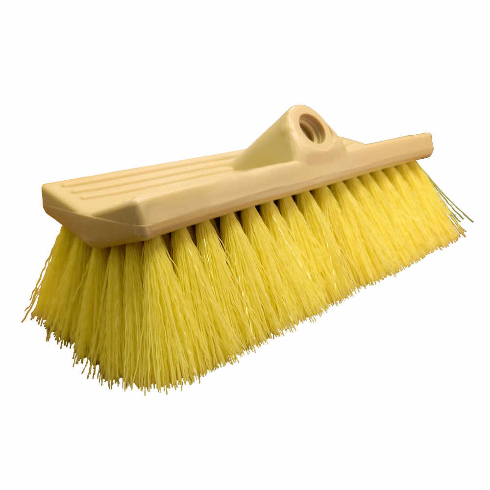10 Inch Bi-Level Stiff Bristle Brush (Yellow)