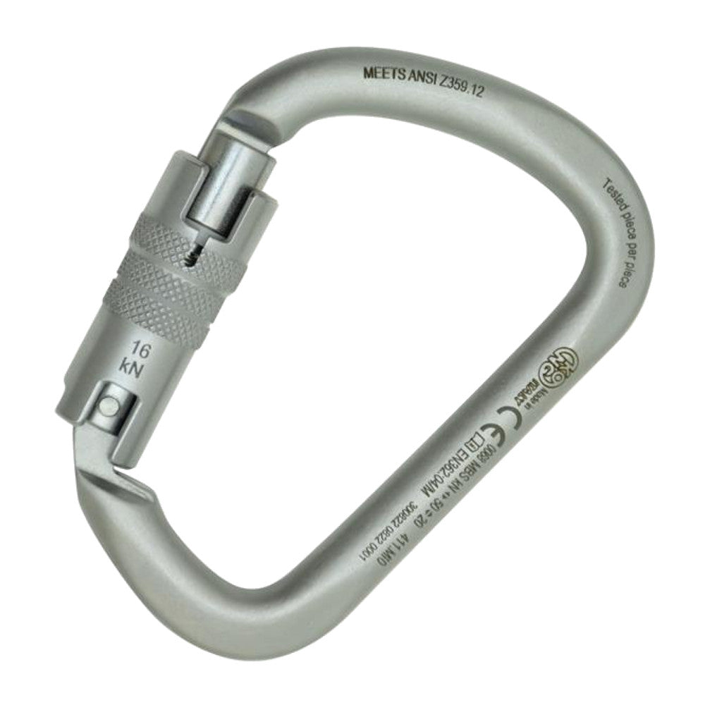 Kong X-Large Twist-Lock Lunar White Carbon Steel ANSI Carabiner