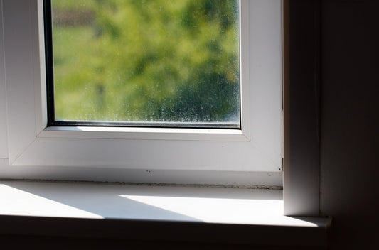 window with streaks