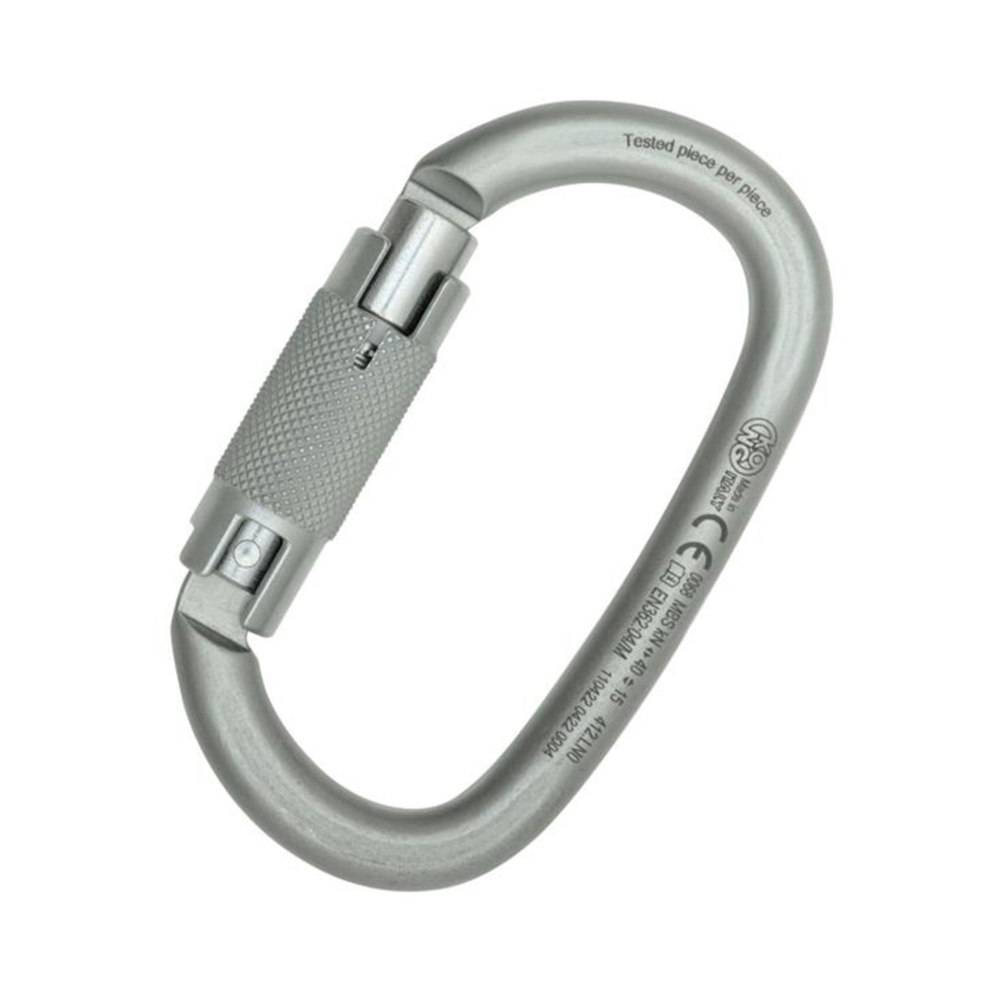 Kong Ovalone Triple-Lock Lunar White Carbon Steel ANSI Carabiner