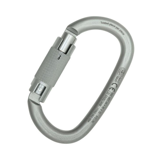 Kong Ovalone Triple-Lock Lunar White Carbon Steel ANSI Carabiner