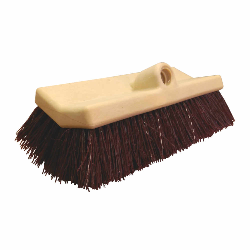 10 Inch Bi-Level Super Stiff Bristle Brush (Brown)