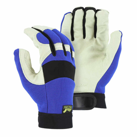 Mechanic's Style Blue & Beige Winter Gloves