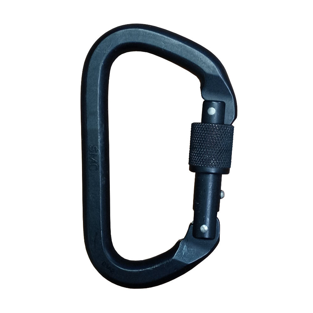 SMC Force TAC-D Screw-lock Matte Black Aluminum Carabiner
