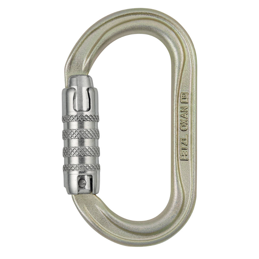 Petzl Oxan Triact-Lock Gold Steel ANSI Carabiner
