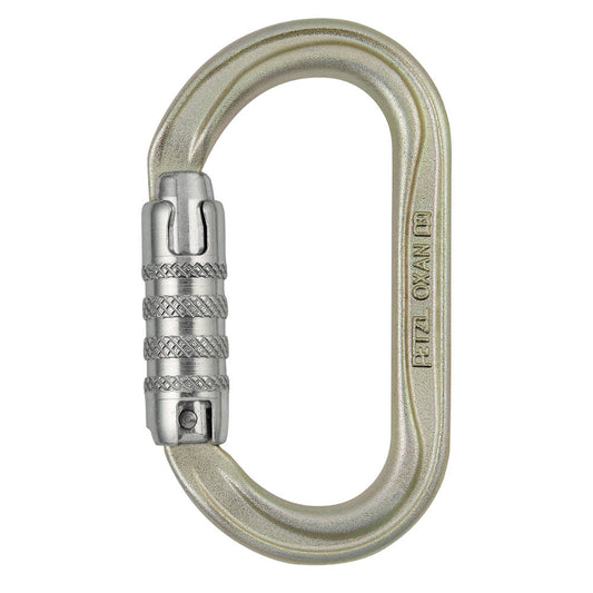Petzl Oxan Triact-Lock Gold Steel ANSI Carabiner