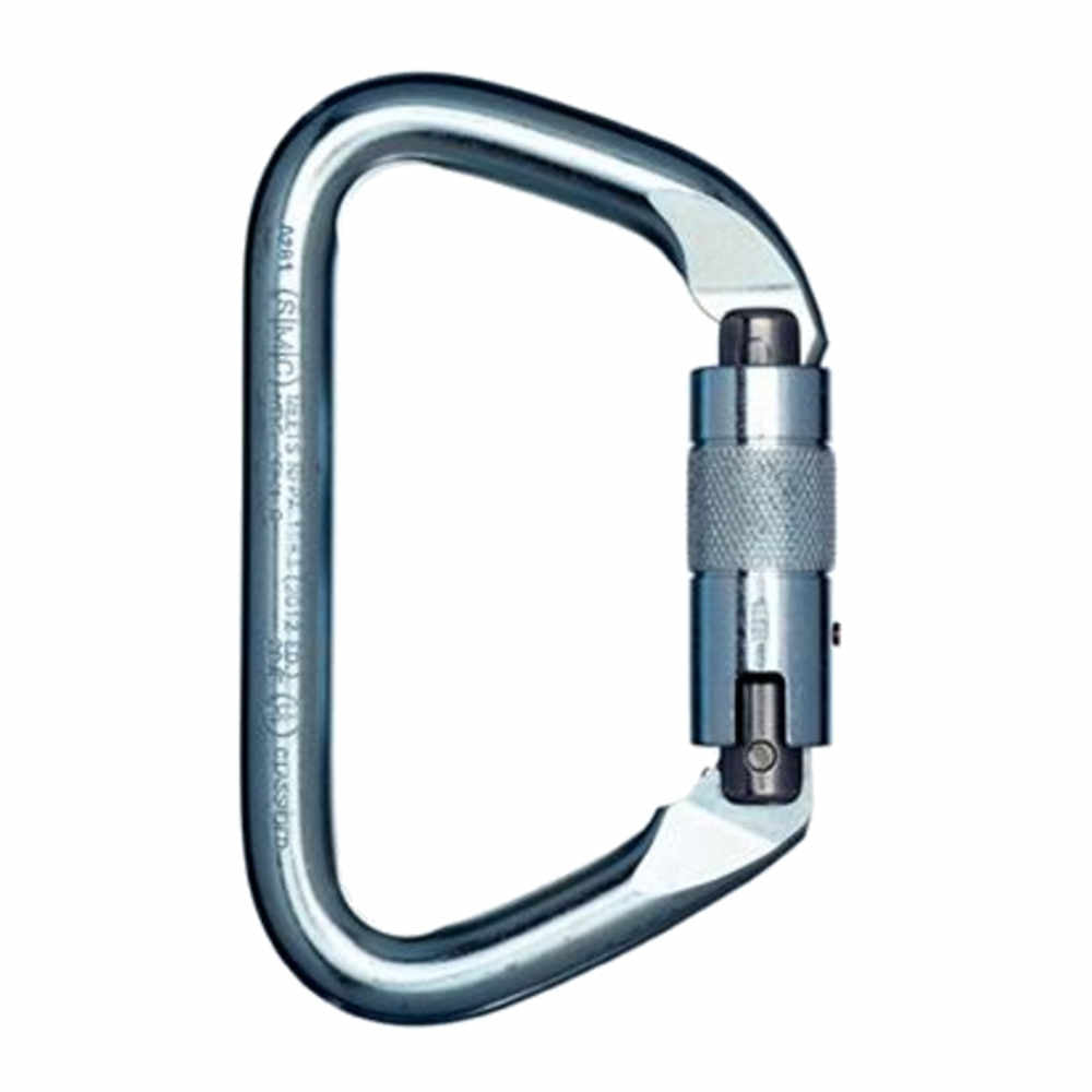 SMC Safety Lock Large-D ANSI Auto-Lock Silver Steel Carabiner