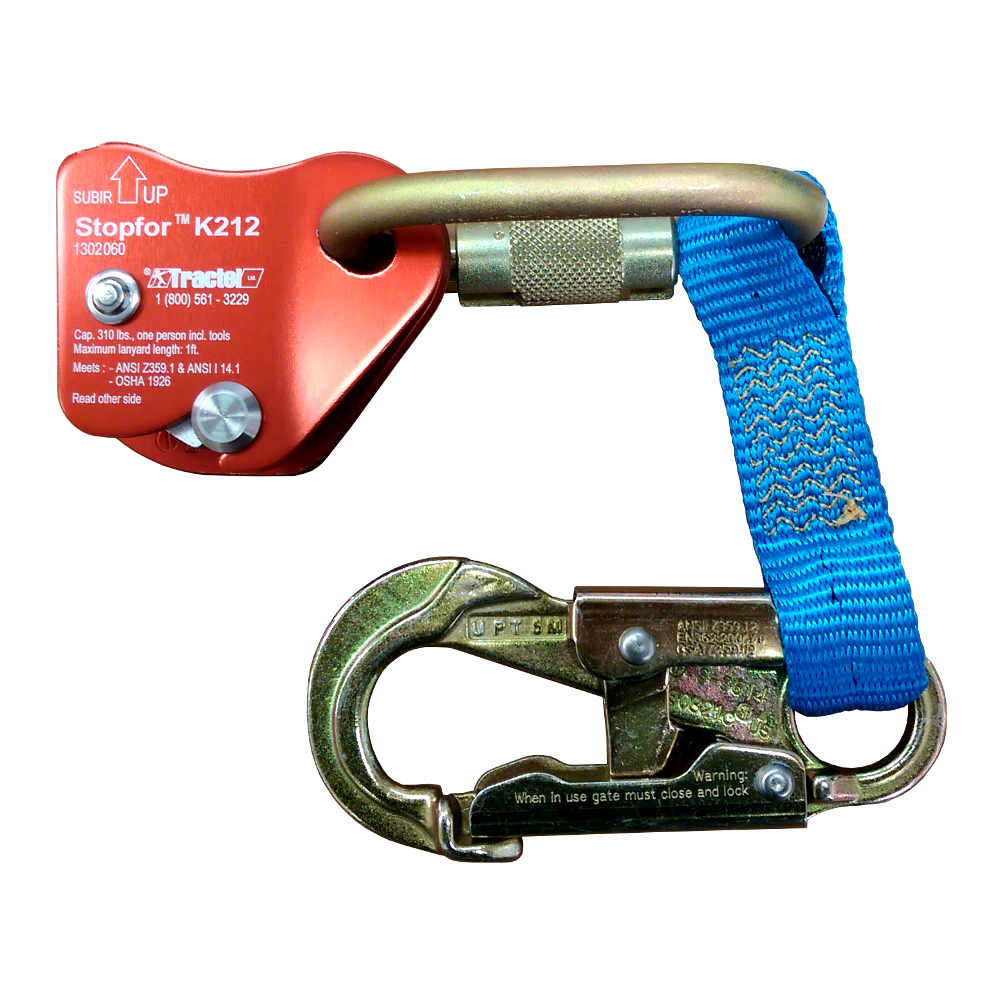 Tractel K2 Rope Grab with Carabiner and Lanyard