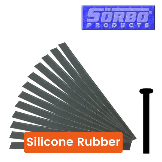 Sorbo Silicone Pre-cut Replacement Squeegee Rubber (Dozen Pack)